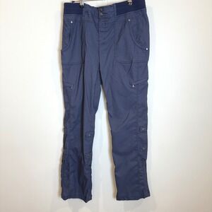 Athleta Navy Blue Cargo Pants Convertible Snap Leg Size 12